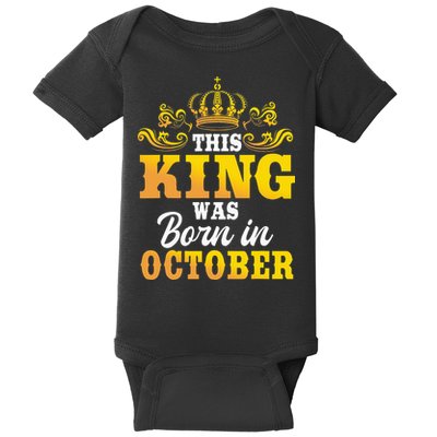 This King Was Born In October Birthday Party Celebration Baby Bodysuit