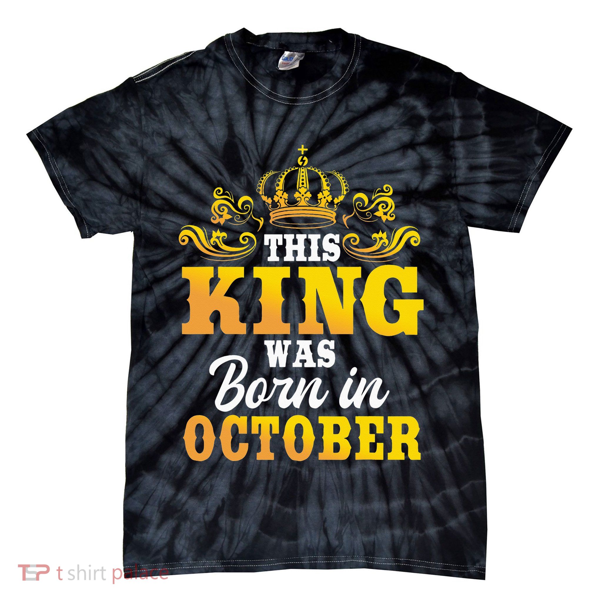 This King Was Born In October Birthday Party Celebration Tie-Dye T-Shirt