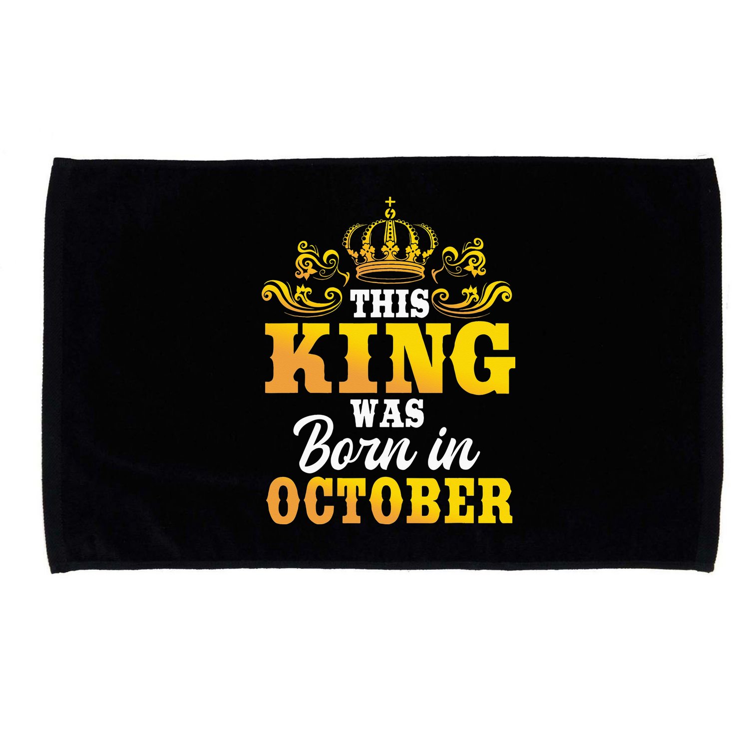 This King Was Born In October Birthday Party Celebration Microfiber Hand Towel