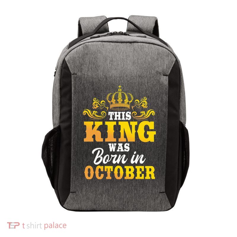 This King Was Born In October Birthday Party Celebration Vector Backpack