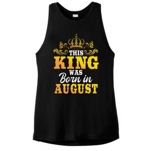 This King Was Born In August Birthday Party Celebration Ladies PosiCharge Tri-Blend Wicking Tank