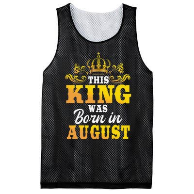 This King Was Born In August Birthday Party Celebration Mesh Reversible Basketball Jersey Tank