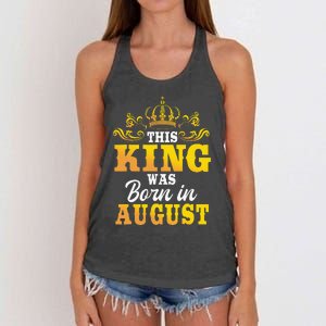 This King Was Born In August Birthday Party Celebration Women's Knotted Racerback Tank