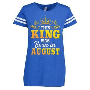 This King Was Born In August Birthday Party Celebration Enza Ladies Jersey Football T-Shirt