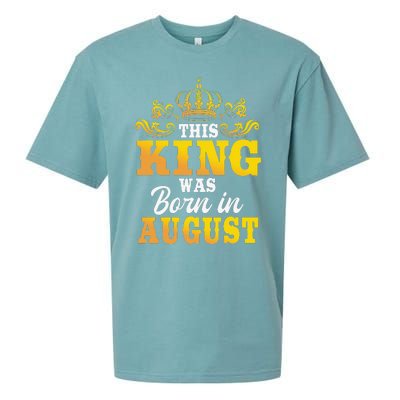 This King Was Born In August Birthday Party Celebration Sueded Cloud Jersey T-Shirt