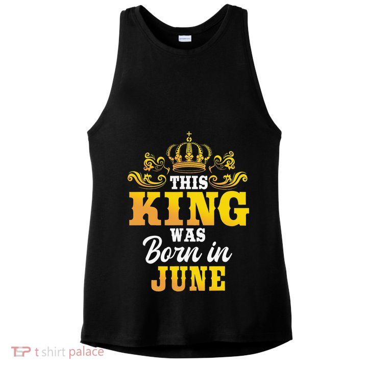 This King Was Born In June Birthday Party Celebration Ladies PosiCharge Tri-Blend Wicking Tank