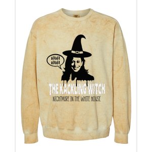 The Kackling Witch Kamala Harris Halloween Election 2024 Colorblast Crewneck Sweatshirt