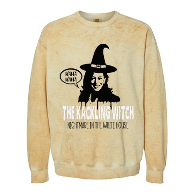 The Kackling Witch Kamala Harris Halloween Election 2024 Colorblast Crewneck Sweatshirt