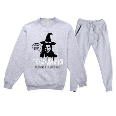 The Kackling Witch Kamala Harris Halloween Election 2024 Premium Crewneck Sweatsuit Set