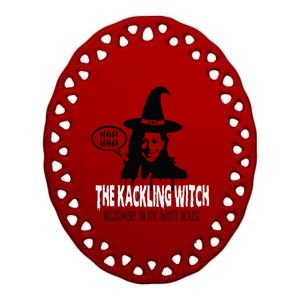 The Kackling Witch Kamala Harris Halloween Election 2024 Ceramic Oval Ornament