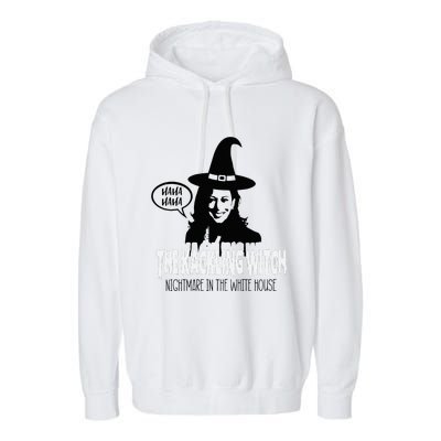 The Kackling Witch Kamala Harris Halloween Election 2024 Garment-Dyed Fleece Hoodie