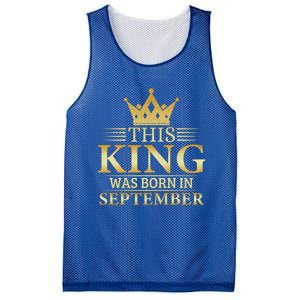 This King Was Born In September Birthday Celebration Gift Mesh Reversible Basketball Jersey Tank