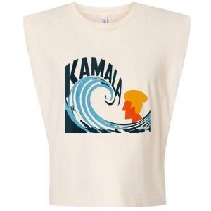 The Kamala Wave A Political Tidal Shift Garment-Dyed Women's Muscle Tee