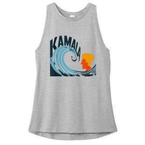 The Kamala Wave A Political Tidal Shift Ladies PosiCharge Tri-Blend Wicking Tank