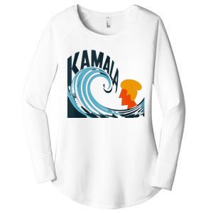 The Kamala Wave A Political Tidal Shift Women's Perfect Tri Tunic Long Sleeve Shirt