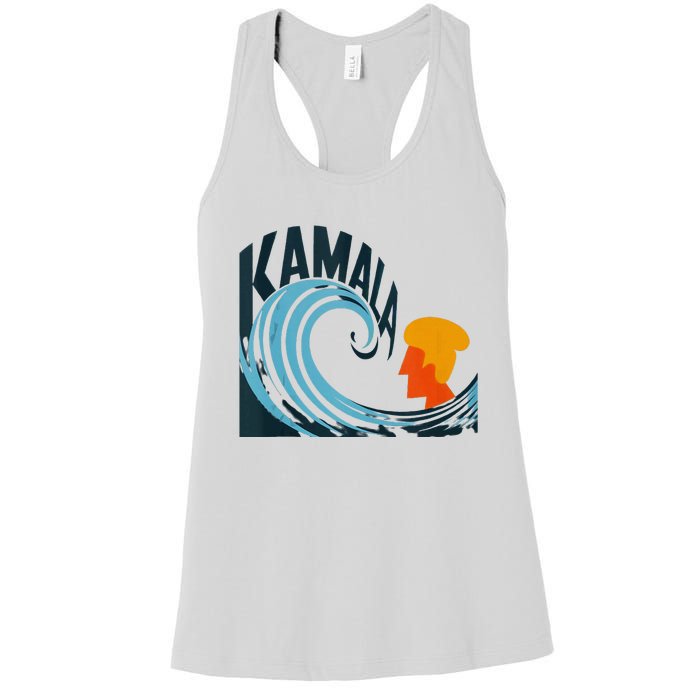 The Kamala Wave A Political Tidal Shift Women's Racerback Tank