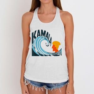 The Kamala Wave A Political Tidal Shift Women's Knotted Racerback Tank