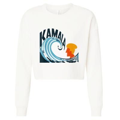 The Kamala Wave A Political Tidal Shift Cropped Pullover Crew