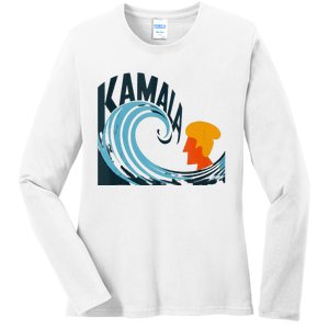 The Kamala Wave A Political Tidal Shift Ladies Long Sleeve Shirt