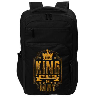 This King Was Born In May Royal Theme Birthday Party Impact Tech Backpack