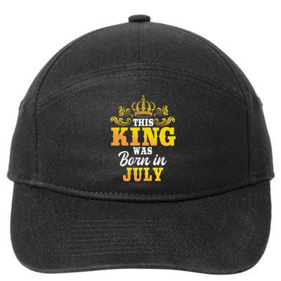This King Was Born In July Birthday Party Celebration 7-Panel Snapback Hat