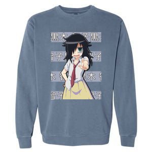 Tomoko Kuroki Watamote Anime Garment-Dyed Sweatshirt