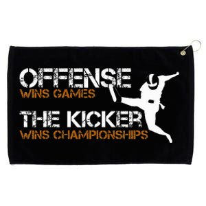 The Kicker Wins Championships Football Grommeted Golf Towel