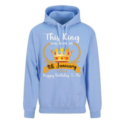 This King Was Born On 4th January Cool Jan Father Papa Uncle Unisex Surf Hoodie