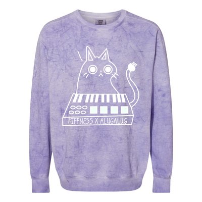 The Kiffness X Alugalug White Cat Classic Alugalug Luga Luga Meme Meow Music Colorblast Crewneck Sweatshirt