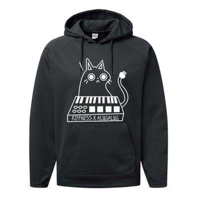 The Kiffness X Alugalug White Cat Classic Alugalug Luga Luga Meme Meow Music Performance Fleece Hoodie