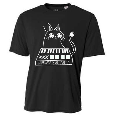 The Kiffness X Alugalug White Cat Classic Alugalug Luga Luga Meme Meow Music Cooling Performance Crew T-Shirt