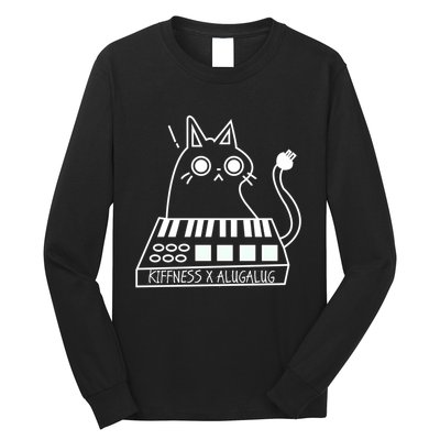 The Kiffness X Alugalug White Cat Classic Alugalug Luga Luga Meme Meow Music Long Sleeve Shirt