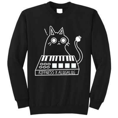 The Kiffness X Alugalug White Cat Classic Alugalug Luga Luga Meme Meow Music Sweatshirt