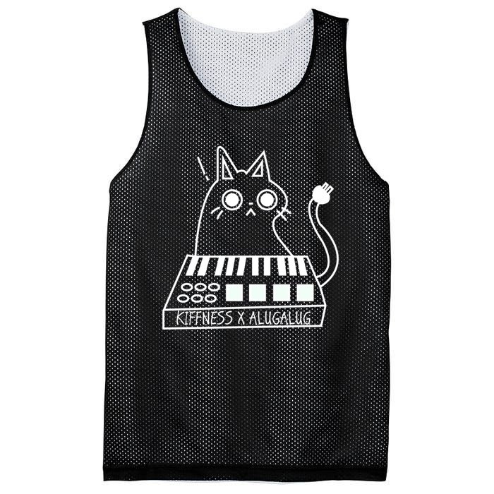 The Kiffness X Alugalug White Cat Classic Alugalug Luga Luga Meme Meow Music Mesh Reversible Basketball Jersey Tank