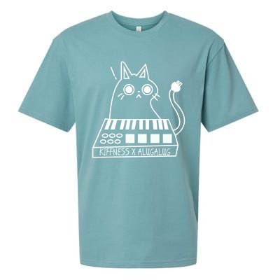 The Kiffness X Alugalug White Cat Classic Alugalug Luga Luga Meme Meow Music Sueded Cloud Jersey T-Shirt