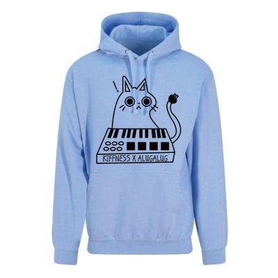 The Kiffness X Alugalug White Cat Classic Alugalug Luga Luga Meme Meow Music Unisex Surf Hoodie