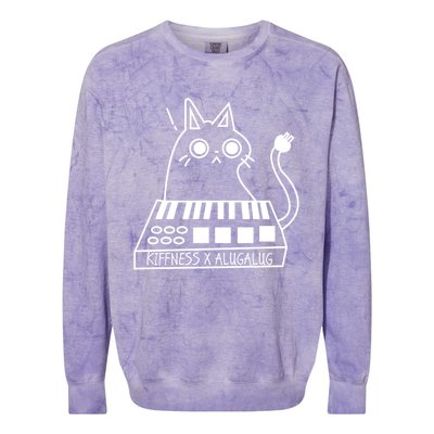 The Kiffness X Alugalug White Cat Classic Alugalug Luga Luga Meme Meow Music The Colorblast Crewneck Sweatshirt