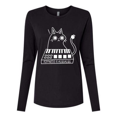 The Kiffness X Alugalug White Cat Classic Alugalug Luga Luga Meme Meow Music The Womens Cotton Relaxed Long Sleeve T-Shirt