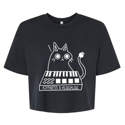 The Kiffness X Alugalug White Cat Classic Alugalug Luga Luga Meme Meow Music The Bella+Canvas Jersey Crop Tee