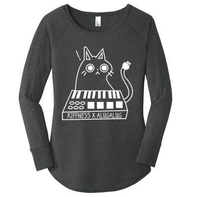 The Kiffness X Alugalug White Cat Classic Alugalug Luga Luga Meme Meow Music The Women's Perfect Tri Tunic Long Sleeve Shirt