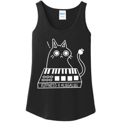 The Kiffness X Alugalug White Cat Classic Alugalug Luga Luga Meme Meow Music The Ladies Essential Tank