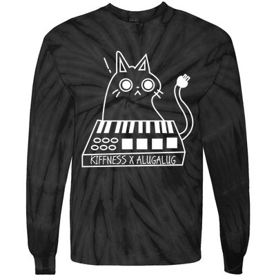 The Kiffness X Alugalug White Cat Classic Alugalug Luga Luga Meme Meow Music The Tie-Dye Long Sleeve Shirt