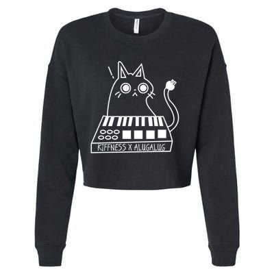 The Kiffness X Alugalug White Cat Classic Alugalug Luga Luga Meme Meow Music The Cropped Pullover Crew