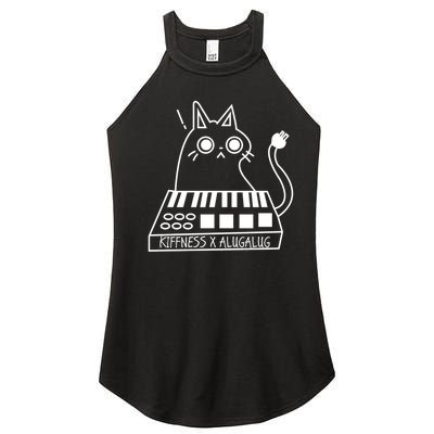 The Kiffness X Alugalug White Cat Classic Alugalug Luga Luga Meme Meow Music The Women’s Perfect Tri Rocker Tank