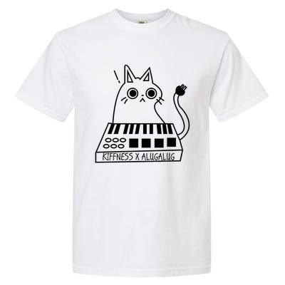 The Kiffness X Alugalug White Cat Classic Alugalug Luga Luga Meme Meow Music The Garment-Dyed Heavyweight T-Shirt