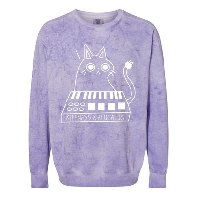 The Kiffness X Alugalug White Cat Classic Alugalug Luga Luga Meme Meow Music Colorblast Crewneck Sweatshirt