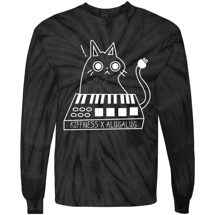 The Kiffness X Alugalug White Cat Classic Alugalug Luga Luga Meme Meow Music Tie-Dye Long Sleeve Shirt