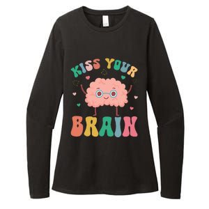 Teacher Kiss Your Brain Student Cute Funny Back To School Womens CVC Long Sleeve Shirt