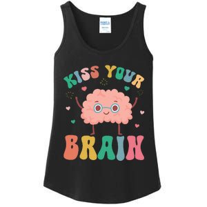 Teacher Kiss Your Brain Student Cute Funny Back To School Ladies Essential Tank