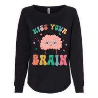 Teacher Kiss Your Brain Student Cute Funny Back To School Womens California Wash Sweatshirt